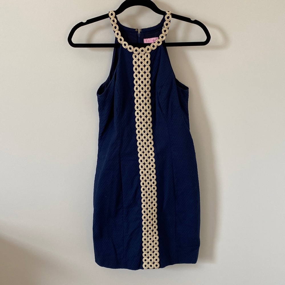 Lilly Pulitzer Navy and Gold Dress